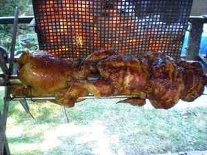 Hähnchen am Drehspieß