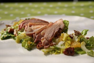 Entensalat mit gegrillter Entenbrust in Scheiben